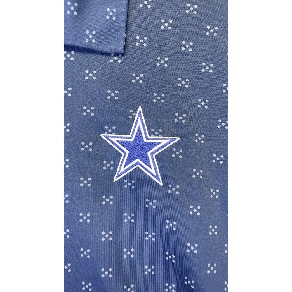 Dallas Cowboys Shirt Mens 3XL Navy Blue NFL Football Polo Short Sleeve Patterned
